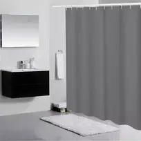 Lindong Basic dušo užuolaida, 240 x 200 cm, atspari vandeniui, apsauga nuo pelėsio, vonios užuolaida, pilka, 240 x 200 cm