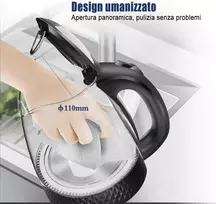 Extrastar elektrinis stiklinis virdulys su mėlyna led lempute, be bpa, automatinis išjungimas ir apsauga nuo virimo be vandens, 1,7 l