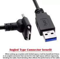 Cy 90 laipsnių žemyn nukreiptas kampinis užsukamas usb-c į usb 3.0 duomenų 5gbps kabelis type c vr kamerai nešiojamam kompiuteriui (120 cm)