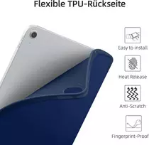 Vobafe dėklas, suderinamas su Ipad A16 11/10 kartos (2025/2022 modelis, 10.9/11 colių), lankstus tpu galinis dangtelis, smūgiams atsparus apsauginis dėklas su rašiklio laikikliu, automatinis miego/pabudimo režimas, tamsiai mėlynas
