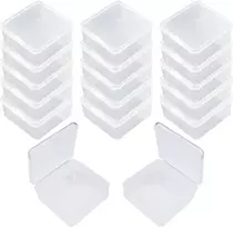 17 vnt. skaidraus plastiko dėžutės smulkiems daiktams, 75x75x35 mm