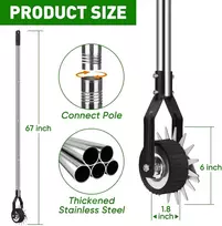 Blumway 170 cm ratinis krašto pjoviklis, rotacinės žirklės, rankinis vejos kraštų pjoviklis takams, 60–170 cm ilgio, patvari nerūdijančio plieno rankena su aštriais peiliukais / pirštinės