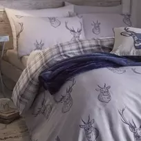 Patalynės komplektas Catherine Lansfield Stags Navy dvigulis patalynės užvalkalų komplektas