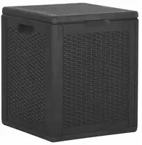 Vidaxl Sodo dėžė, 90 l, juoda, Pp ratanas