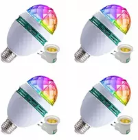 4x Gritin dekoratyvinė Led lemputė E27 12w disko rutulys besisukanti Disco Rgb 3w galinga