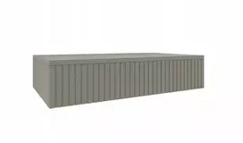 Pakabinamas kosmetinis staliukas Riva konsolė Oliwka žalias rifliuotas 90cm stalčius tip-on