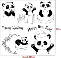Skaidrūs "panda" antspaudai kortoms, dienoraščiams, rankdarbiams