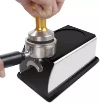 Regun tamperio stotelė 58 mm, tamperio stotelė espresso portafilter aparatui, juodo nerūdijančio plieno kavos manipuliavimo pagrindo stovas, barista priedai portafilter aparatams pradedantiesiems