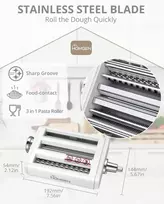 Homgen pastos priedas kitchenaid stacionariam maišytuvui 3-in-1 rinkinys su pastos voleliu, spagečių pjaustykle ir fettuccine pjaustykle, tvirti nerūdijančio plieno priedai, skirti kitchenaid