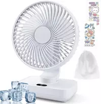 Igugi usb ventiliatorius, stalo ventiliatorius, tylus, mini ventiliatorius, nešiojamas stalo ventiliatorius, stiprus oro srautas, automatinis osciliavimas, 4 greičiai, ventiliatorius stovyklavimui, biurui, bibliotekai ir namams, baltas