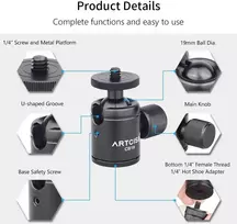 Artcise Cb19 Mini Trikojo Galvutė su 1/4" Adapteriu (2 vnt.)