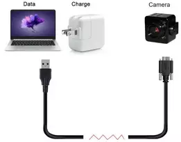 Micro Usb 3.0 kabelis su tvirtinimo varžtais, 5m