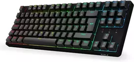 Ciy x77 mechaninė žaidimų klaviatūra, 88 klavišai, qwertz išdėstymas, programuojamas rgb apšvietimas, trijų aukščių reguliavimas, type c kabelis, karštai keičiama klaviatūra, skirta win/mac (pilka + ruda jungiklis) (pilka ruda jungiklis)