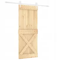 Stumdomos pušies durys 100x210 baltos
