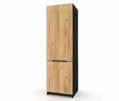Krak Meble virtuvės spintelė-kolonėlė Kira, juoda/ąžuolo craft, 60x200 cm