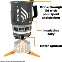 Jetboil Zip dujinė viryklė, carbon, vienas dydis, Es