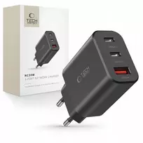 Tech Protect Greitas galingas tinklo įkroviklis usb-a usb-c pd-30w - 3 prievadai