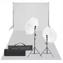 Vidaxl fotografijos studijos rinkinys su lempomis ir fonu