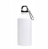 Bestsub turistinis vandens gertuvė su karabinu, balta, skirta sublimacijai, 400 ml