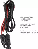 Saulės baterijos ilgintuvas, saulės ilgintuvas 16awg 1.5m saulės kištukas į dc 5.5mm vyrišką adapterio kabelį