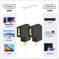 J&d 2 vnt. plokščias Hdmi adapteris, 90 laipsnių kairės ir dešinės pusės kampu paauksuotas vyriškas į moterišką vertikalus plokščias Hdmi adapteris