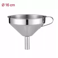 Ø16*7cm metalinis nerūdijančio plieno piltuvėlis su virtuvine rankena