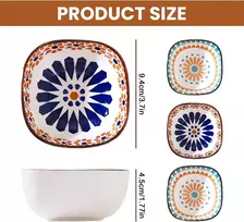 Lekefeto Boho stiliaus maži padažų indeliai: Keramikiniai padažų indeliai, 6 vnt. rinkinys, 200 ml prieskonių indeliai, kraunami sojų padažo indeliai, sojų padažo indeliai, skirti sojų padažui, užkandžiams, suši, skersmuo 9,4 cm