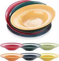 Imposyu 6 makaronų lėkščių rinkinys, sriubos lėkštės, gilus plastikas, daugkartinio naudojimo, 23 cm, spagečių lėkštės, makaronų lėkštės, puikiai tinka makaronams, salotoms, kepsniams