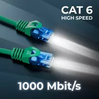 Deleycon Cat6 Ethernet tinklo kabelis, 5 m, žalias