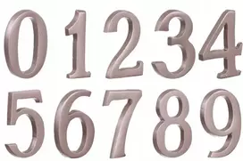 Namo numeris ant durų pastato lipnus skaičius satininis žalvaris 5 cm