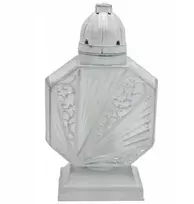 Vitral žvakė baltai sidabrinė su nemokamu įdėklu moderni kapinėms 36 cm Lj20