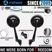 Fenrir E patvirtintas motociklo šoninis veidrodėlis galinio vaizdo veidrodis nuo akinimo juodas apvalus retro Cnc, skirtas Sv650 Vulcan S Z900rs Z650rs Scrambler V7 V9 Monster Rninet R12 Rebel Xsr700 Xsr900 Cb650r Cb1000r