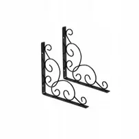 2vnt Geležiniai dekoratyviniai pakabinimo laikikliai lentynoms, montuojami ant sienos, gėlių Sh