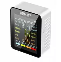 Šešių viename detektorius Tvoc Hcho Pm2.5 Pm10 Co Co2 oro kokybės testeris