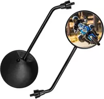 Universalus E9 patvirtintas motociklo veidrodėlis, galinio vaizdo motociklo veidrodėlis, 360° pasukamas, apvalus motociklo veidrodėlis skirtas motoroleriui, keturračiui, motoroleriui, mopedui, 2 vnt.