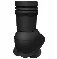 Ventiliacinis kaminėlis 125 mm juodas, stogo dangoms