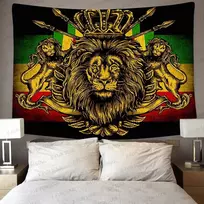 Stcree rasta rastafari gobelenas didelis 203x152 cm minkštas flanelinis liūto karūnos vėliavos hipių meno sienų apmušalas svetainės miegamojo dekoravimo reklaminis skydelis gtzyfs635