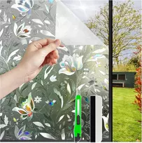 Tulpės langų plėvelė, spalvinga, 35 x 200 cm, matinio stiklo plėvelė, lipnios langų gėlės, tulpės, privati plėvelė, langas viduje, 3d vaivorykštės plėvelė, langų privatumo apsauga