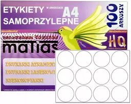 Lipdukai apvalūs 66mm A4 blizgūs 100 lapų