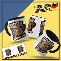 Om3® juokingas kavos puodelis su užrašu - Bobr Kurwa - Viral Meme - Beaver - Beaver - Bober Ii | Keramikinis puodelis | 325 ml | Atspausdintas iš abiejų pusių | Juodas