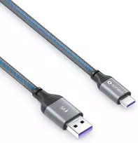 Sonero® usb-c į usb-a įkrovimo laidas, mobiliojo telefono įkrovimo laidas, greito įkrovimo laidas usb c, usb kabelis type c, usb 2.0, 5v/5a, pilka/mėlyna, 1,00 m
