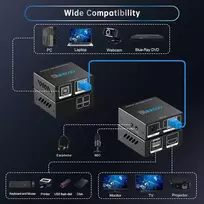 Hdmi Kvm prailgintuvas per Cat5e/6/7, 1080p@60hz, 50m, Usb 2.0
