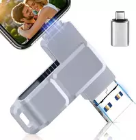 3-in-1 usb atmintinė 512gb atmintinė su usb-c adapteriu telefonui/android/planšetiniam kompiuteriui/pc/nešiojamam kompiuteriui, išorinė nuotraukų atmintinė - efektyvus nuotraukų/duomenų/dokumentų atsarginis kopijavimas, suderinama su ios ir android, pilk