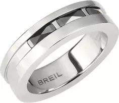 Breil - keraminis Brick žiedas iš plieno vyrams (eu 21), sidabrinis