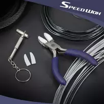 Speedwox 3.5" replės plokščiomis nasrais, replės su nailoniniais nasrais su pora atsarginių nailoninių nasrų ir atsuktuvu, vielos vyniojimo įrankis, įrankis papuošalų gamybai, mini vielos tiesintuvas, vielos lenkimo įrenginys