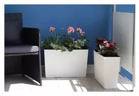 Gėlinė "werbena" Rattan juoda su įdėklu