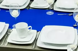 Lubiana Celebration kvadratinis baltas 30 dalių pietų ir kavos servizas 6 asmenims