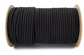 Elastinga guminė virvė tentams, juoda, 8mm, 100m