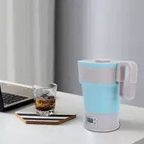 Sulankstomas virdulys, 800 ml, 110 V, 220 V, dviguba įtampa, sulankstomas kelioninis virdulys, nešiojamas mažas elektrinis arbatinukas su teleskopine rankena ir daugiafunkciniu skydeliu