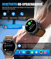 Esfoe karinis išmanusis laikrodis vyrams 48 mm, Gps/5atm ir Ip69k atsparus vandeniui, 45+ dienų baterijos veikimo laikas, 1.43 colio amoled išmanusis laikrodis vyrams su telefono funkcija, kompasas, barometras, širdies ritmas, 170+ sporto režimų